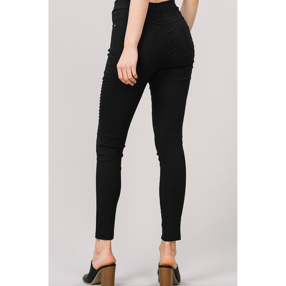 LAST ONE!!!! Black High Waist Moto Jeggings - Picture 2 of 3